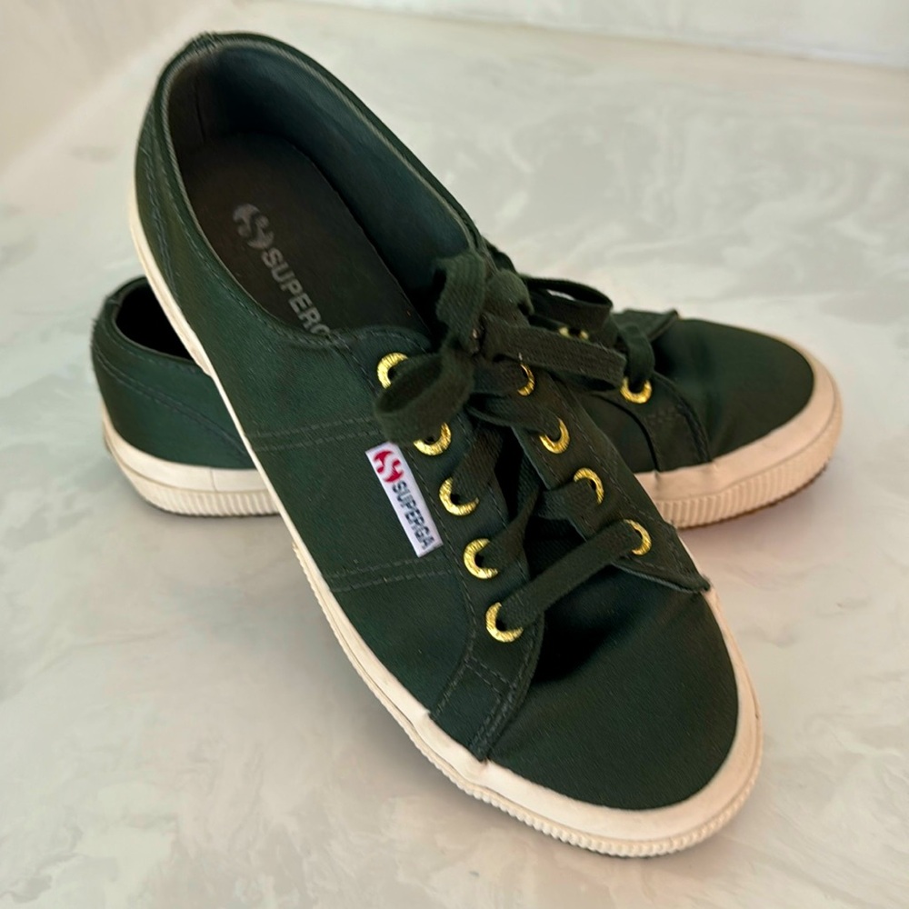 Superga Satin Rich Green Sneakers